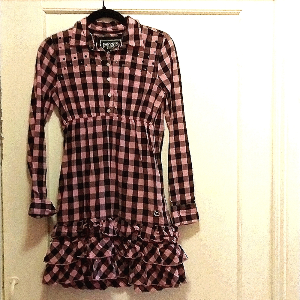 PINK, Victoria's secret, size xs, black/light pink, checkered dress